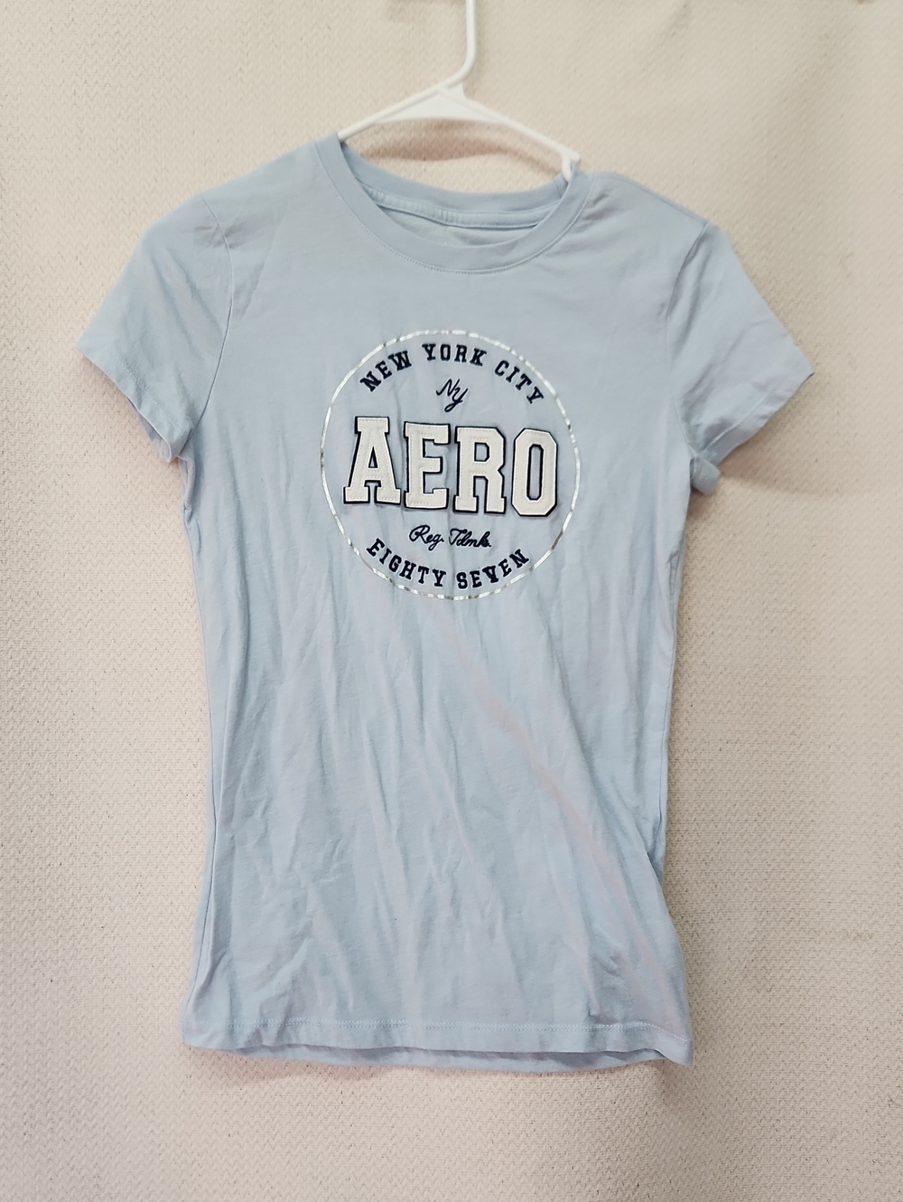 Aeropostale Light Blue Classic Crew Graphic Tee